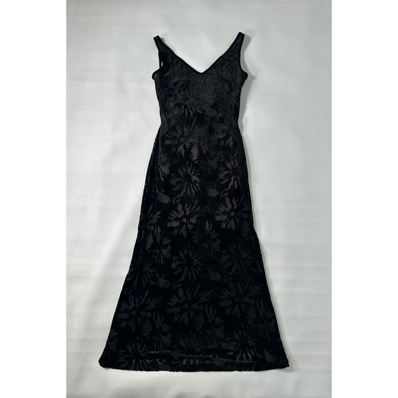 Tadashi Shoji Dresses & Skirts - Tadashi Shoji Black Nude Lace & Mesh Maxi Cocktail Dress Size XS